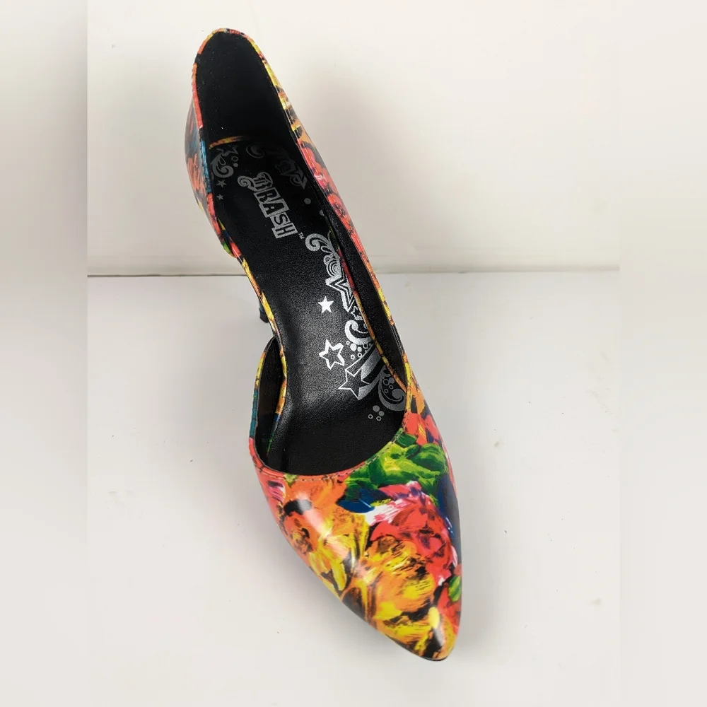 Brash Multicolor Floral Stiletto Pumps Pointed Toe Women’s 7.5 - Picture 4 of 7